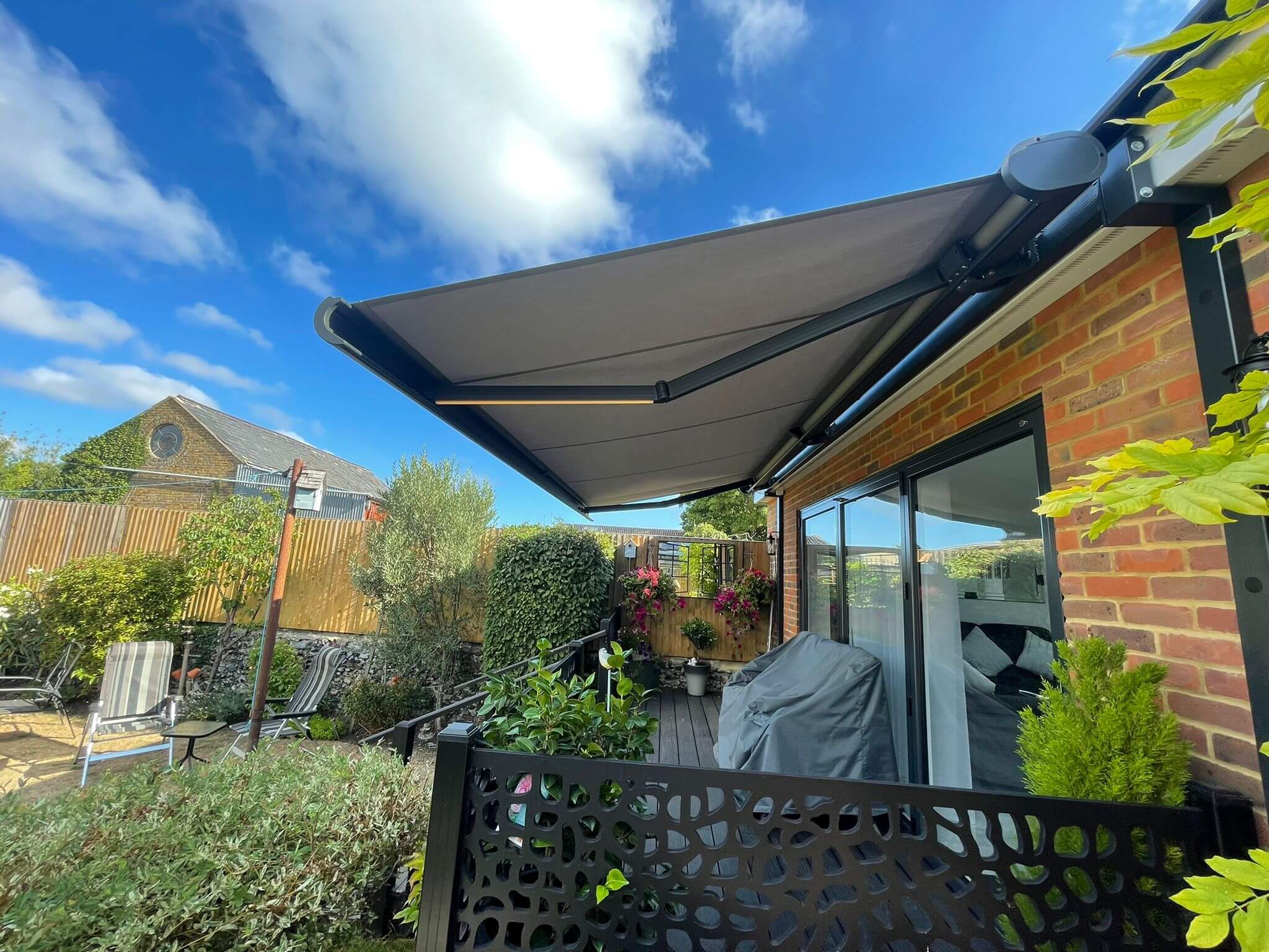 Canopies and awnings in garden